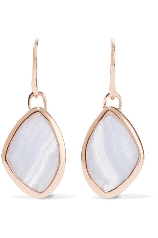 Monica Vinader серьги Siren Teardrop Rose Goldplated Agate Earrings.