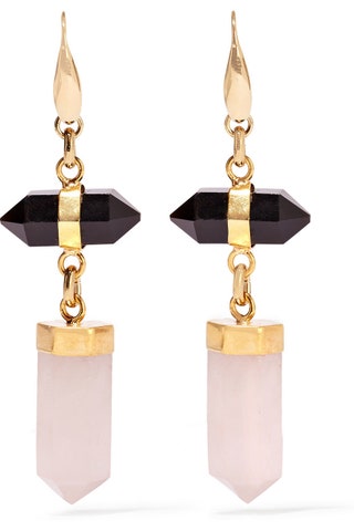 Isabel Marant серьги Santa Goldtone Agate And Quartz Earrings.