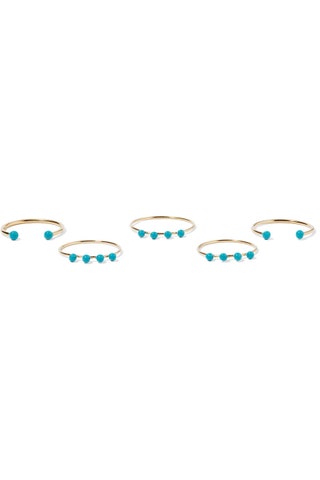 Isabel Marant кольца Casablanca set of five goldtone resin rings