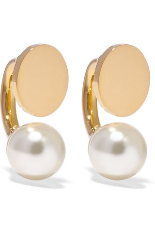 Chloe серьги Darcy Goldtone Swarovski Pearl Earrings.