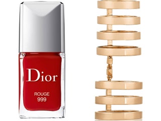 Dior лак для ногтей Rouge Repossi кольцо.