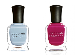 Deborah Lippmann лаки для ногтей в оттенках Blue Orchid и We Are Young.