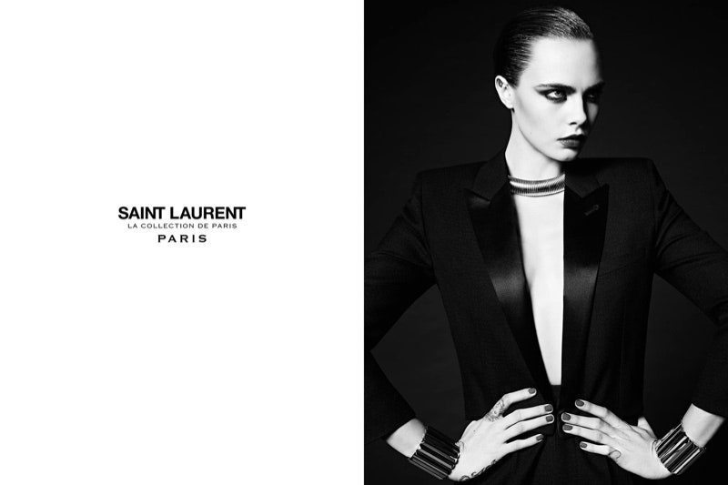 Кара Делевинь в рекламной кампании Saint Laurent