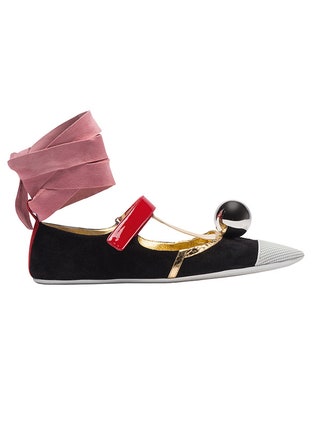 Prada туфли из кожи и текстиля цена по запросу.