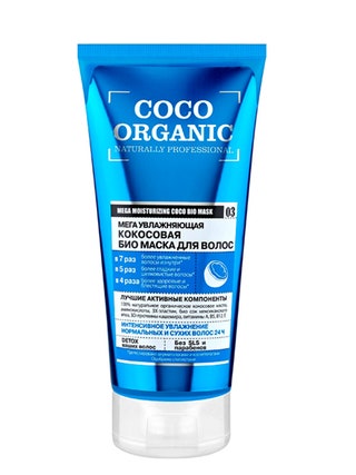 Organic Shop мегаувлажняющая  кокосовая биомаска для волос Coco Organic.