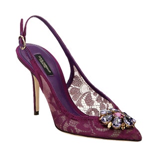 Туфли из кружева и замши с декором из стразов 44 200 руб. Dolce  Gabbana.