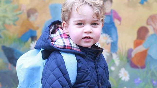 В первый раз принц Джордж впервые пошел в детский сад