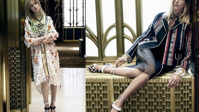 Наталья Водянова и Саша Пивоварова в рекламной кампании Prada весналето 2016