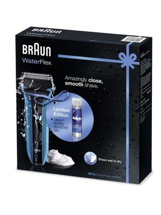 Braun подарочный набор WaterFlex 8000 руб. В набор входят электробритва Braun  Water Flex 2S c гелем для бритья.