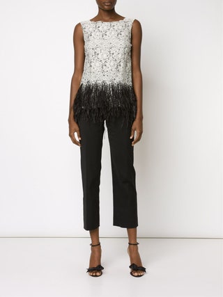 Кружевной топ с отделкой из перьев 146 16418 руб. Carolina Herrera