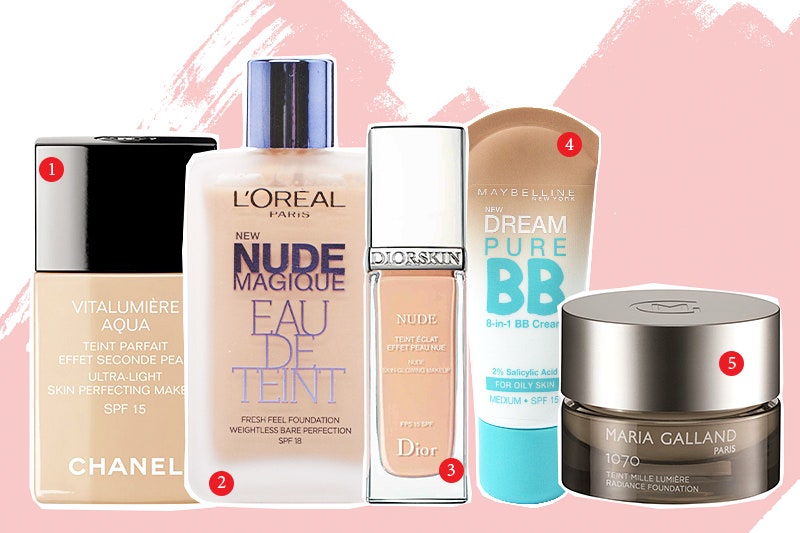 1 — Chanel Vitalumière Aqua 2 — LOral Paris Nude Magique Eau de Teint 3 — Dior Diorskin Nude 4 — Maybelline New York...