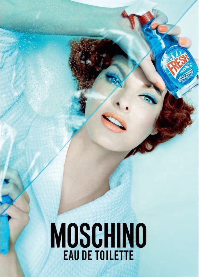 До блеска Линда Евангелиста в рекламной кампании аромата Moschino Fresh