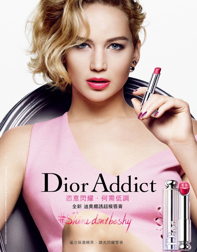 Shine dont be shy Дженнифер Лоуренс представила линию помад Dior Addict