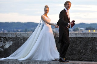 Беатриче Борромео и Пьер Казираги на свадебном банкете 1 августа 2015 года