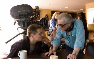 Леонардо ДиКаприо и Мартин Скорсезе на съемках фильма «Отступники»