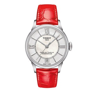 Часы  из стали  на кожаном ремешке 41thinsp750 руб. Tissot.