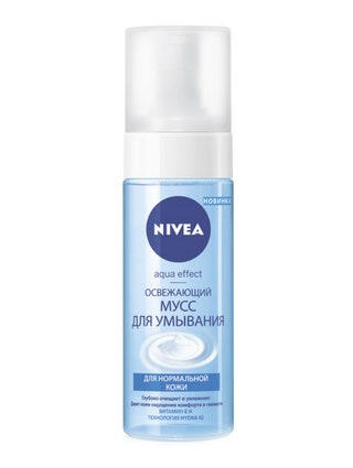 Освежающий мусс для умывания для нормальной кожи Aqua Effect Nivea.