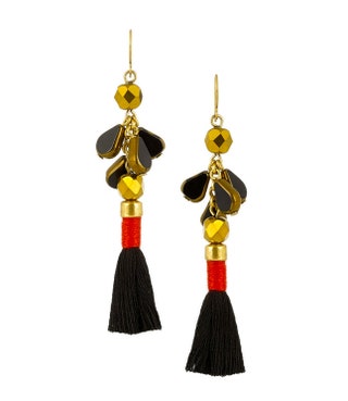 Серьги из металла с эмалью и атласом 3700 руб. J.Crew.