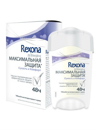 Антиперспиранткрем для женщин и мужчин «Максимальная защита» Rexona.