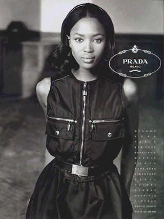 Наоми Кэмпбелл для Prada 1994 год.