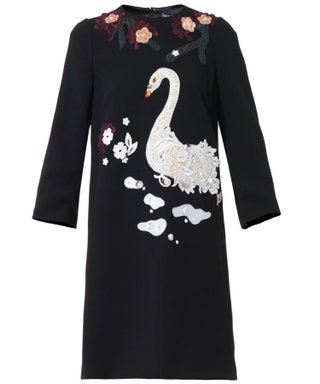 Dolce  Gabbana  платье из ткани кади с отделкой из кружева 102 825 руб.