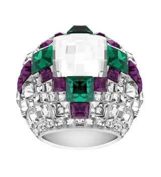 Кольцо из металла с родиевым покрытием и кристаллами 15thinsp800 руб. Swarovski