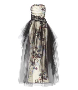 Платье с флористическим принтом и тюлем Notte by Marchesa 104 500 руб.