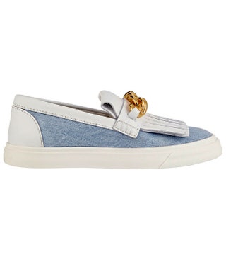 Слипоны из кожи и денима с декором из металла 29 800 руб Giuseppe Zanotti Design