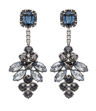 Серьги из латуни с гематитом и стразами 17 900 руб. Mawi