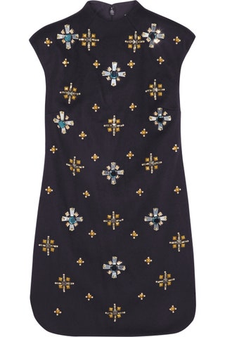 Платье из шерсти и нейлона декорированное кристаллами  55 170 руб. Tory Burch