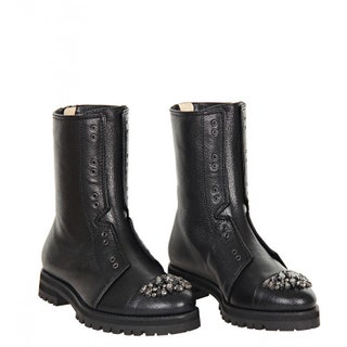 Байкерские ботинки из кожи декорированые стразами 50 900 руб. Jimmy Choo