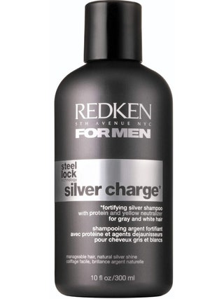 Шампунь для волос с сединой Silver Charge Fortifying Silver Shampoo Redken 1200 рублей. Нейтрализует желтизну седых...
