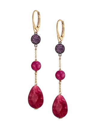 Серьги из серебра с позолотой агатами и цирконами  6500 руб. Oxeacutette.