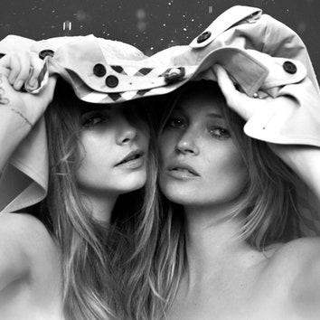 Игры под дождем: Кейт Мосс и Кара Делевинь в рекламе нового аромата My Burberry