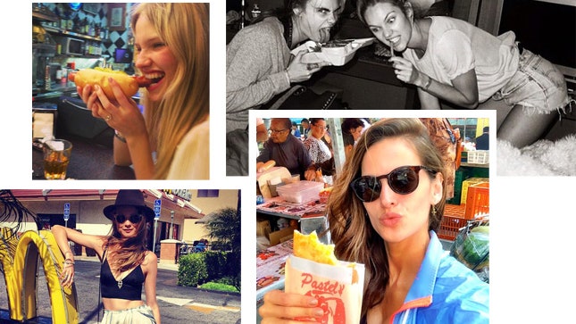 Праздник живота модели признаются в любви к фастфуду в Instagram