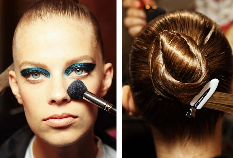 Образ с подиума космический макияж с показа Atelier Versace