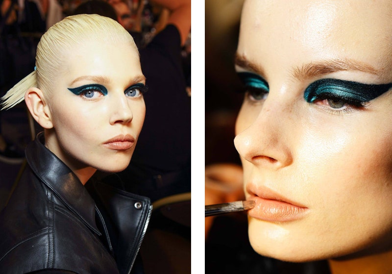 Образ с подиума космический макияж с показа Atelier Versace