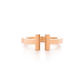 Кольцо Tiffany T Square розовое золото 18 каратов
