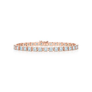 Браслет Tiffany T Diamond Line розовое золото 18 каратов бриллианты огранки «принцесса» и «роза»