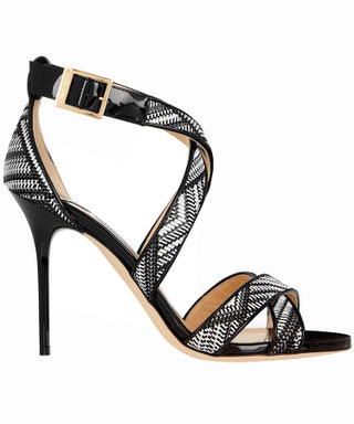 Jimmy Choo босоножки из кожи  и искусственной рафии 26 250 руб.