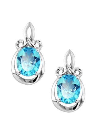 Серьги из серебра с топазами 3990 руб. Valtera