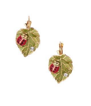 Серьги из металла и эмали со стразами 290 руб. Lady Collection