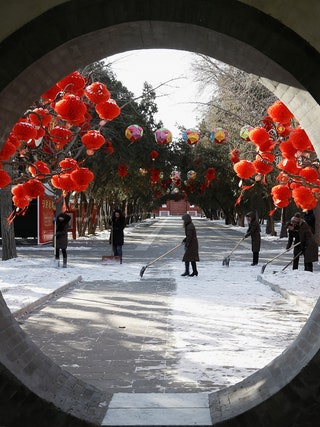Зима в Китае .