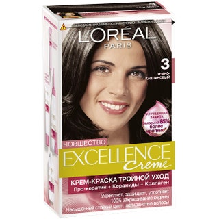 Кремкраска Excellence Creme 3 «Темнокаштановый» 259 руб. LOral Paris