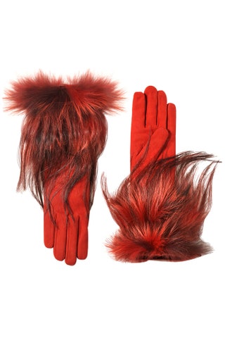 SIMONETTA RAVIZZA перчатки из замши с отделкой из меха лисы 19 919 руб.