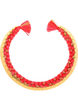 Aurelie Bidermann  колье из позолоченной бронзы  и хлопка 21 500 руб.