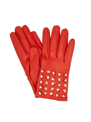 Кожаные перчатки с металлическими  заклепками 18thinsp250 руб. Valentino