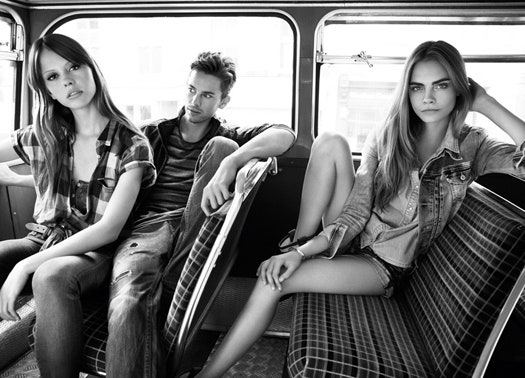 Кара Делавинь в рекламной кампании Pepe Jeans