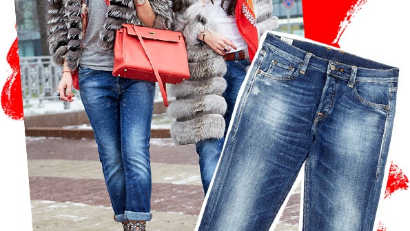С чем носить «джинсы бой­френда» зимой  мужской стиль в женском гардеробе | Allure