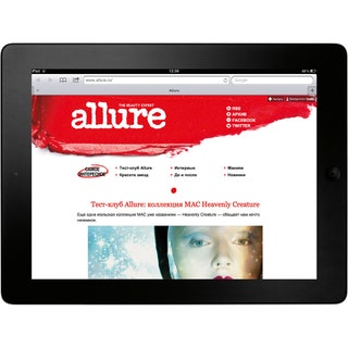 Сайт Allure.ru. На моем iPad всегда открыта страничка Allure.ru. Я и моя команда выкладываем туда самые горячие новости...